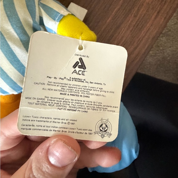 VTG Looney Tunes Plush Set – 1994 Taz + 1997 Tweety in Pajamas – With Tags - Picture 4 of 7